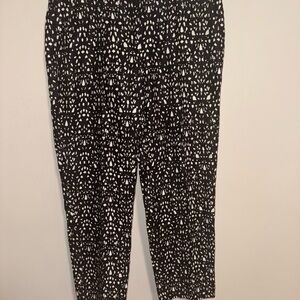 Women’s Ann Taylor Loft Marisa Futuristic Lace Black & White Pants Sz 4